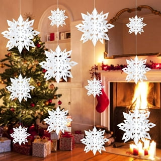  20 Pcs White Paper Snowflake Decorations Christmas Snowflake  Hanging Swirl Decorations Tissue Poms and Fans Hanging Ceiling Decor for  Winter Party Birthday Wonderland Xmas Holiday Supplies : Home & Kitchen