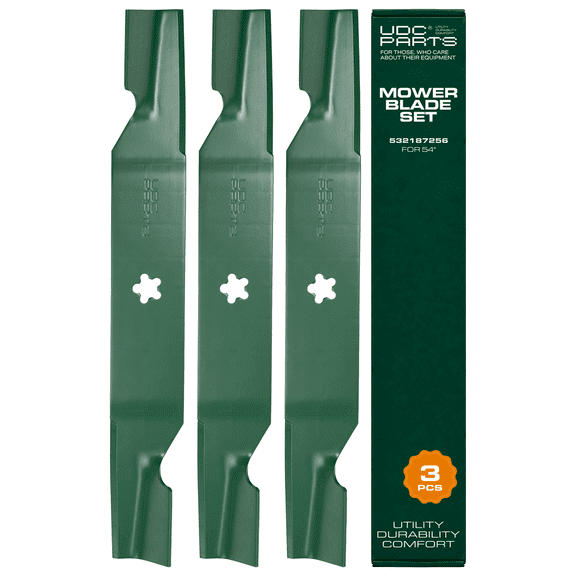 UDC Parts 187256 532187256 High Lift Blades for Husqvarna 54 Inch, 3 Pack