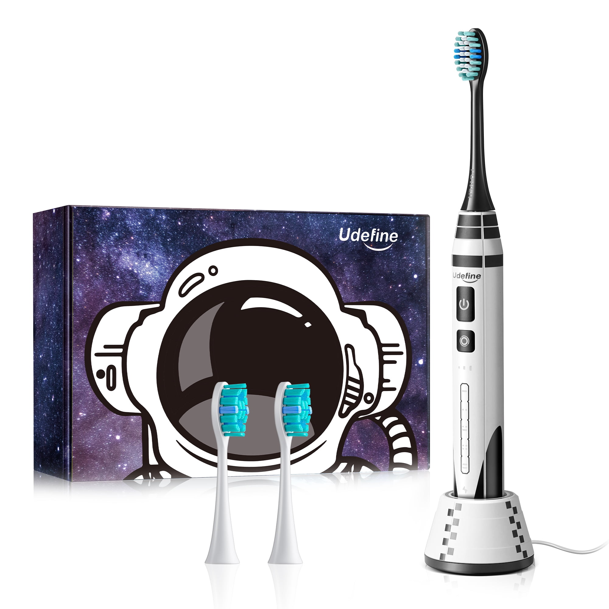 UDEFINE Sonic Electric Toothbrush for Adults with 3 Brush Heads, Dupont