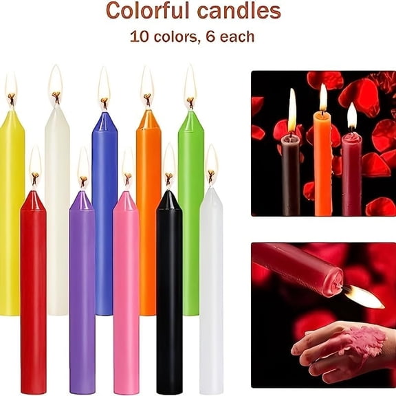 UDGIU-100 Pack 4 Inch Multi-Colored Spell Chime Candles-Assorted Color Chime Candles Taper Candles,Mini Taper Candles for Rituals, Prayer, Birthdays, Meditation, Altar, Spells, Chime Candles-10 Colou