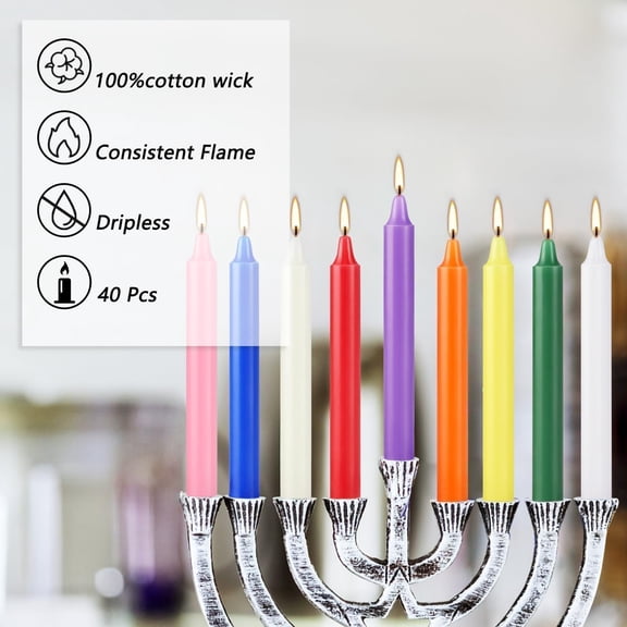 UDGIU-100 Pack Assorted Color Spell Chime Candles, 4 Inch Mini Taper Candles for for Home Decor Kitchen Decor Wedding Decoration-10 Colours