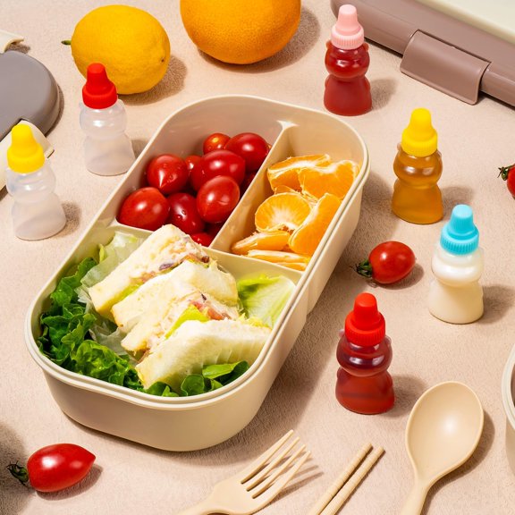 UDGIU-12Pcs Mini Condiment Squeeze Bottles, Small Sauce Containers for Lunch Box