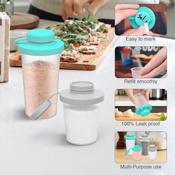 UDGIU-3.2 & 4.5oz Salt and Pepper Shaker,With Moisture Proof silicone lid