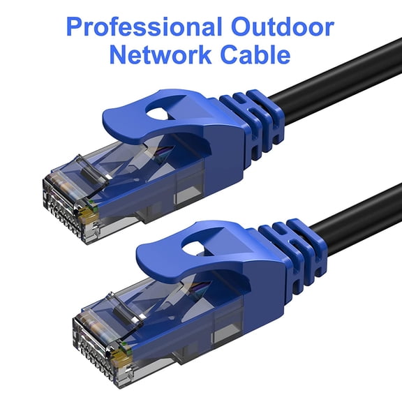 UDGIU-75FT Cat6 Outdoor Ethernet Cable, Heavy Duty Direct Burial, In-Ground, 24AWG CCA Patch Cord, POE, UTP, Waterproof, LLDPE UV Resistant, Network, Internet, LAN, Cat 6 Cable 75 Feet with 25 Cable