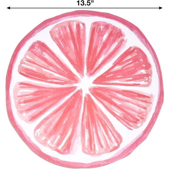 UDGIU-Disposable Round Citrus Fruit Paper Place Mats 60 Pack 13.5" Summer Tropical Fruits Slices Lemon Lime Orange Grapefruit Coated Table Mat for Spring Dinner Picnic BBQ Supplies Decor