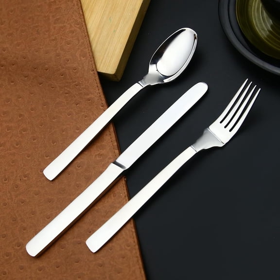 UDGIU-GKS-Silverware Set 3-Piece Forged Flatware Set Cutlery Premium Stainless Steel Soup Serving Spoon Service for Kitchen Home Wedding Party Mirror Polished and Dishwasher Safe
