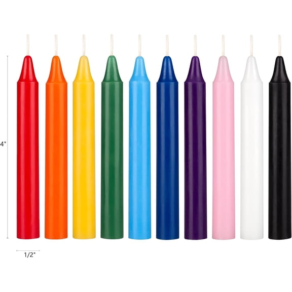 UDGIU-Mega Candles Mini Taper Chime Spell Candle 20 Count 4" x 1/2" Assorted