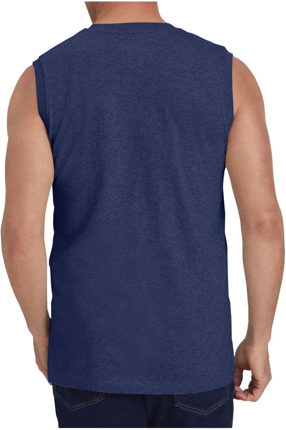 -Men's Sleeveless Gym Tank Tops with Pocket Workout Bodybuilding Muscle T Shirts