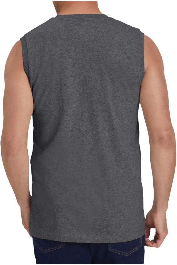 -Men's Sleeveless Gym Tank Tops with Pocket Workout Bodybuilding Muscle T Shirts