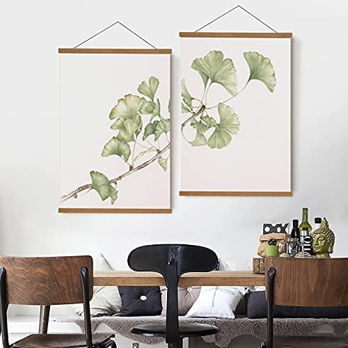 UDGIU-Poster Hanger - 18 Inch Magnetic Frame for 10x18, 12x18, 18x24 Pictures, Photos, Maps, Canvas Artwork and Scrolls (Natural)
