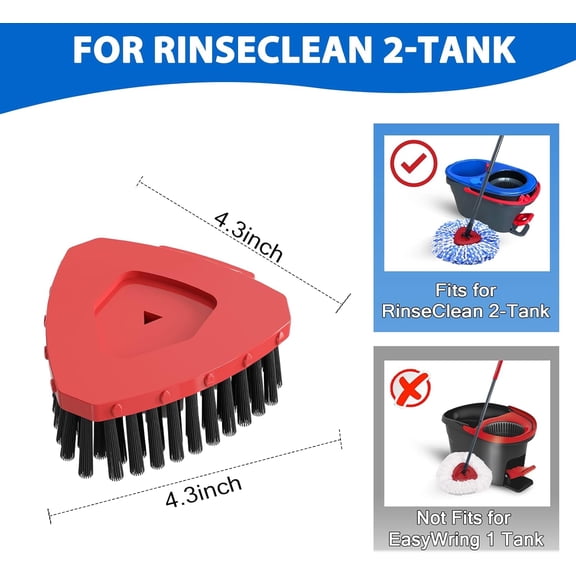 UDGIU-Small Full Bristle Scrub Brush ONLY for O-Cedar RinseClean 2-Tank System