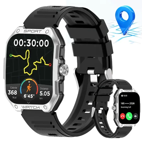 UDH Smart Watch for Men Womens, Bluetooth Answer/Make Calls, 1.83" Touchscreen Fitness Tracker with 124 Sports Modes, Heart Rate/Sleep Monitor/Pedometer, Fits for Android iOS, GPS, Black