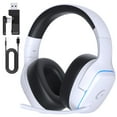 thumbnail image 1 of UDH Wireless Gaming Headset 2.4GHz for PS5/PS4/PC/Switch - Bluetooth 5.3 Headphones with Noise-Canceling Mic, 7.1 Surround Sound, 70H Battery Life, RGB Lights, Foldable, Portable - White, 1 of 8