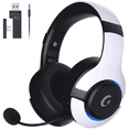 thumbnail image 1 of UDH Wireless Gaming Headset for PS5,PC,Bluetooth 5.3&2.4G USB,Noise-Canceling Mic,RGB,45H,White, 1 of 9