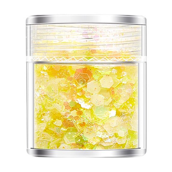 UDIYO 1 Box 10g Nail Art Sequin Ultra-Thin Creative Shape Vivid Color Wide Application Shiny Visual Effect DIY PET Luminous Glitter Sequins DIY Nail Art Decoration Nail Supplies