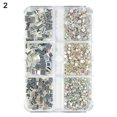thumbnail image 1 of UDIYO 1 Box 6 Grids Nail Rhinestones Flat Bottom Nail Art Accessories 3D Nail Manicure Decorations for Nail Salon, 1 of 7