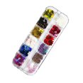 thumbnail image 1 of UDIYO 1 Box Manicure Decoration Snowflake Shape Vivid Color Stunning Visual Effect Reusable Multipurpose Show Unique Charm Plastic 12 Grids Sparkling Nail Art Flakes Sequins Nail S, 1 of 7