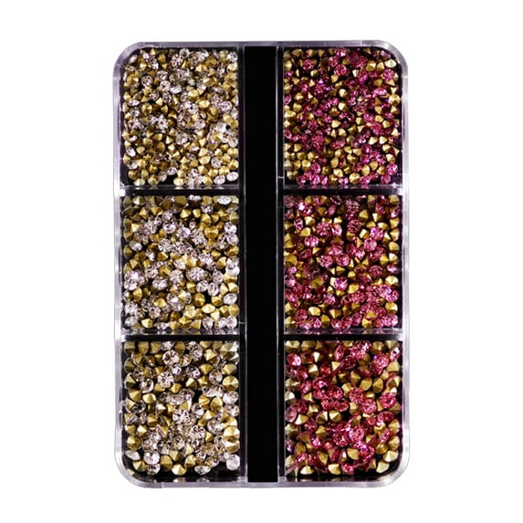 UDIYO 1 Box Nail Art Rhinestone Super Shiny Nail Beauty Charms Glass Stones DIY Nail Art 3D Decoration Nail Supplies