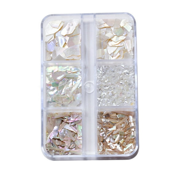 UDIYO 1 Box Nail Art Sequins Ultra-Thin Irregular Shape Stunning Visual Effect Reusable Wide Application Decorative Nail Beauty 6 Grids Manicure Sequins Nail Art Decorations Nail S