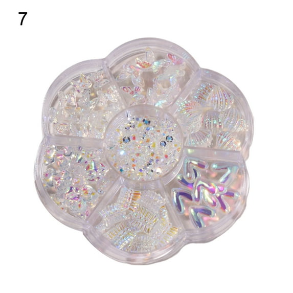 UDIYO 1 Box Nail Decals Cute 3D Effect Resin Nails Aurora Rhinestone Tools DIY Supplies