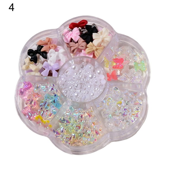 UDIYO 1 Box Nail Decals Cute 3D Effect Resin Nails Aurora Rhinestone Tools DIY Supplies