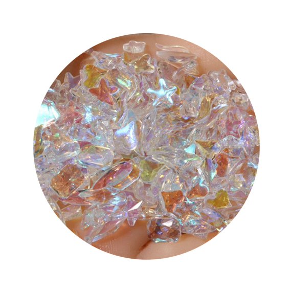 UDIYO 1 Box Nail Decoration Irregular Shape Shiny Visual Effect Vivid Color Sparkling Wide Application Decorative Resin Colorful DIY Nail Charms Decors Manicure Gadget Nail Supplie