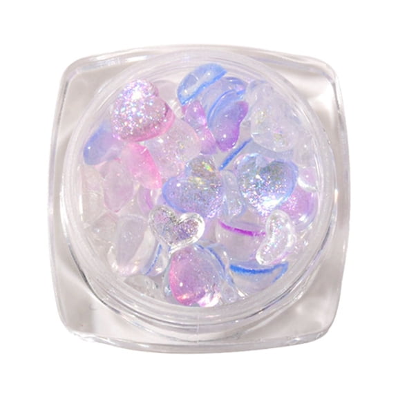 UDIYO 1 Box Nail Decoration Plentiful Quantity Waterproof Resin Glue on Type 3D Love Heart Nail Art Decor DIY Crafts Birthday Gift