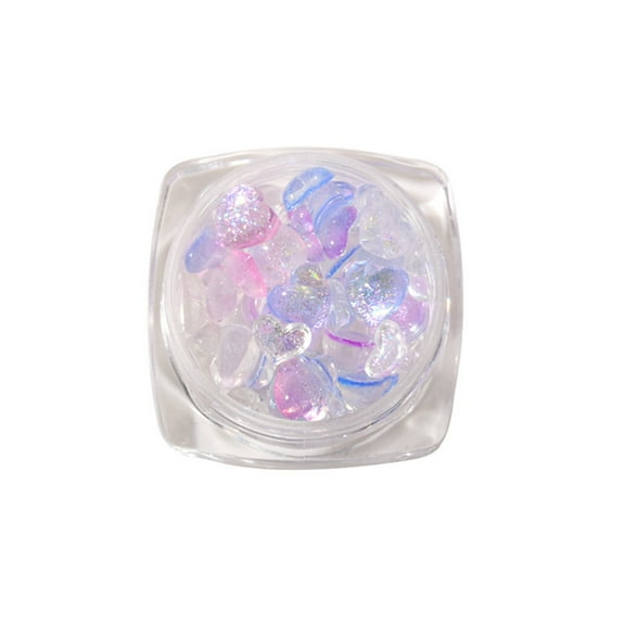 UDIYO 1 Box Nail Decoration Plentiful Quantity Waterproof Resin Glue on Type 3D Love Heart Nail Art Decor DIY Crafts Birthday Gift