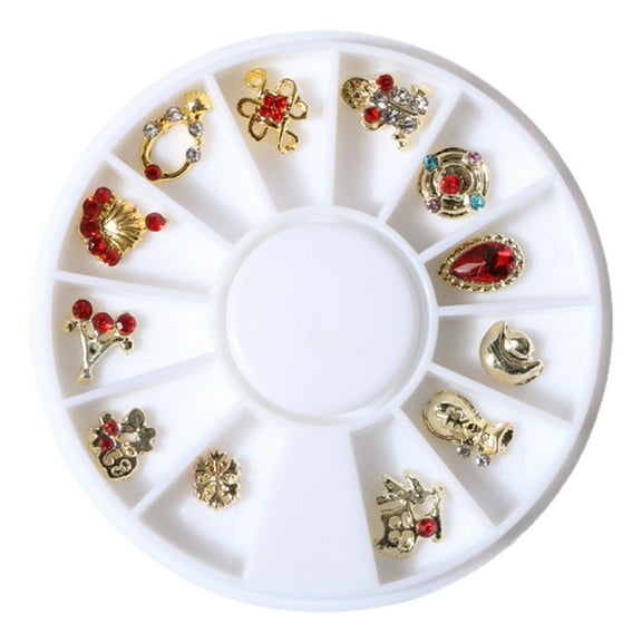 UDIYO 1 Box Nail Decoration Sparkling Surface Creative Shape Alloy 3D Rhinestones Decor Luxury DIY Nail Art Jewelry Nail Supplies