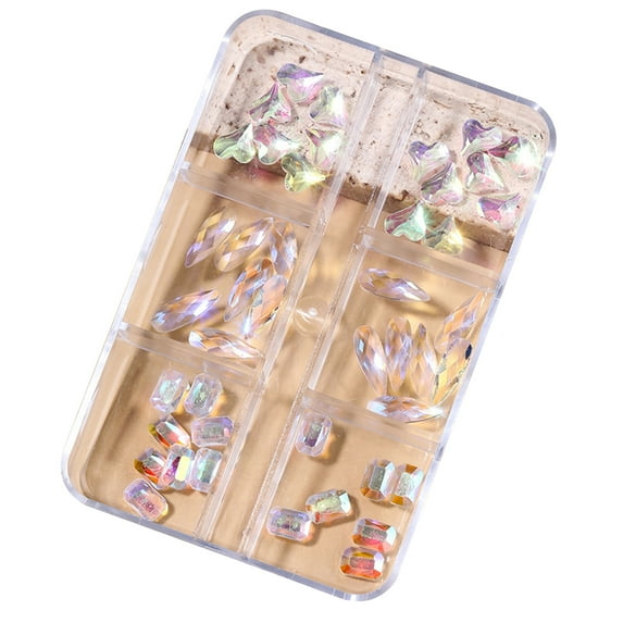 UDIYO 1 Box Nail Decoration Vivid Color Exquisite Shiny Visual Effect Mixed Shape Show Unique Charm Plastic 3D Nail Art Jewelry DIY Manicure Designs Nail Supplies