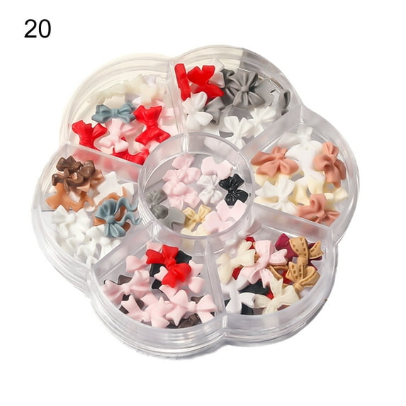 UDIYO 1 Box Nail Ornament 3D Effect Vivid Non-Drop Mixed Styles Rhinestone Bowknot Accessories for Female