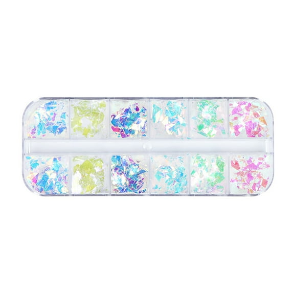 UDIYO 1 Box Nail Sequins Safe Ingredients Sufficient Quantity Shiny Visual Effect Allergy Free Wide Application Show Unique Charm PET Shining Nail Glitter Sequins DIY Nail Art Jewe