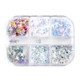 thumbnail image 1 of UDIYO 1 Box Nail Sequins Sufficient Quantity Non-Irritation Shiny Visual Effect Sparkling Light Reflective Attractive Mixed DIY Nail Glitters Star Sequins Decor Nail Supplies, 1 of 7