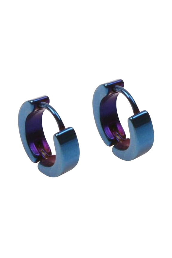 1 Pair Fashion Cool Men\'s Stainless Steel Huggie Hoop Earrings Casual Jewelry