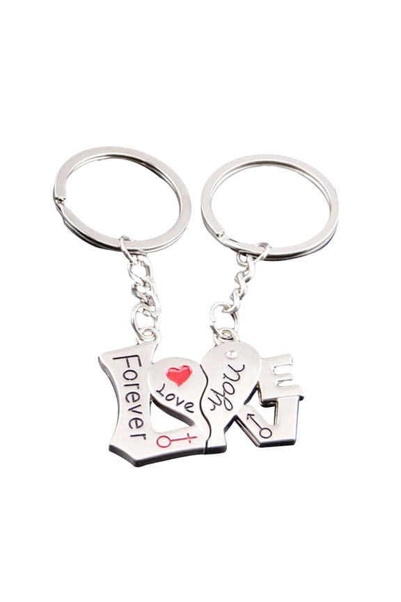 1 Pair Fashion I Love You Forever Heart Couple Key Chain Car Keyring Lover Gift