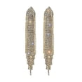 thumbnail image 1 of UDIYO 1 Pair Women Earrings Shiny Rhinestone Tassel All Match Dangle Earrings for Gift, 1 of 7