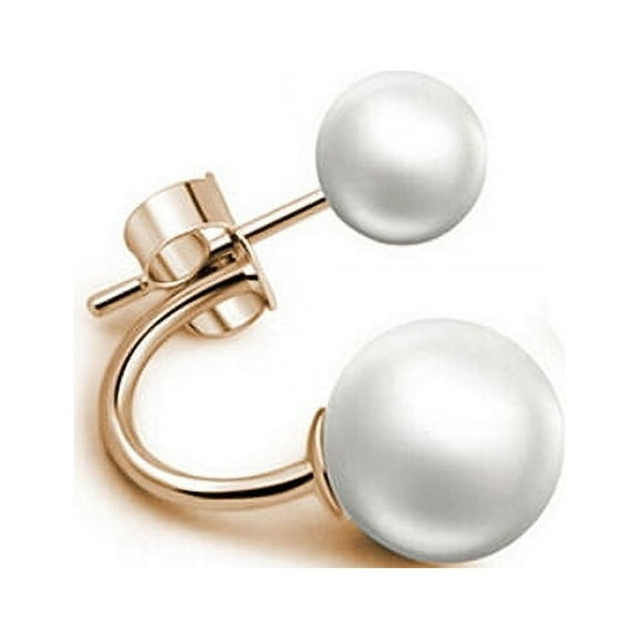 UDIYO 1 Pair Women Fashion Double Faux Pearls Ear Studs Lovely Hoop Earrings Jewelry