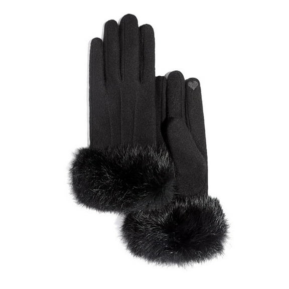 UDIYO 1 Pair Women Gloves Plush Fleece Thicken Highly Warm Cycling Mittens for Skating