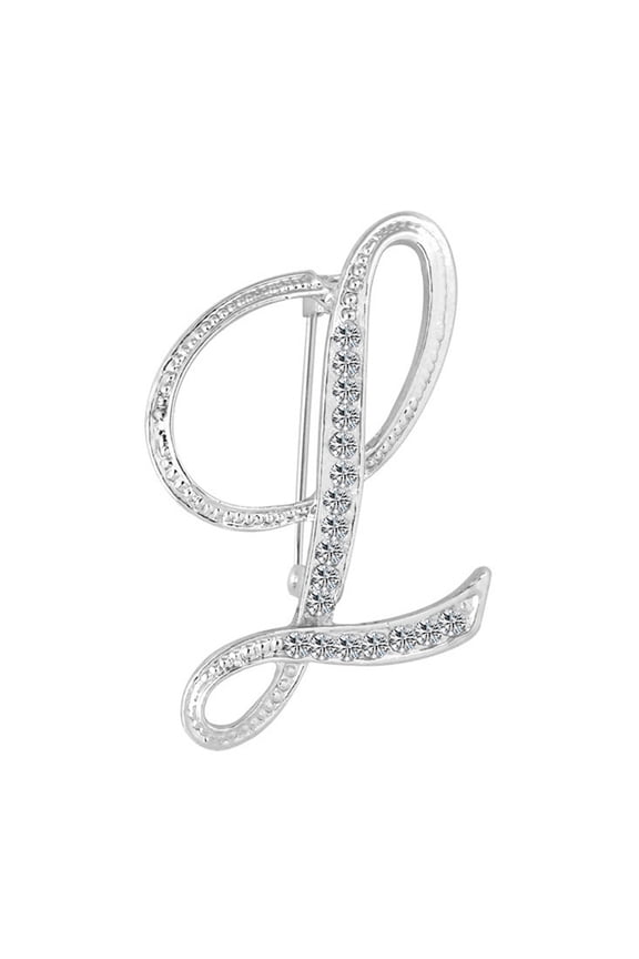 1 Pc Fashion Unisex Rhinestone English Letters Alphabet A-Z Brooch Pin Ornament