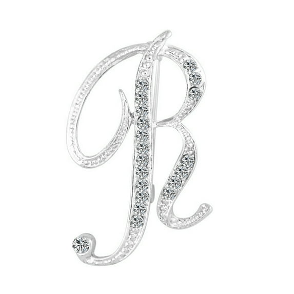 UDIYO 1 Pc Fashion Unisex Rhinestone English Letters Alphabet A-Z Brooch Pin Ornament