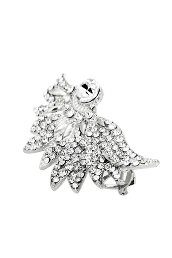 1 Pc Women Punk Wing Ear Cuff Rhinestone Inlaid Clip Stud Earring Club Jewelry