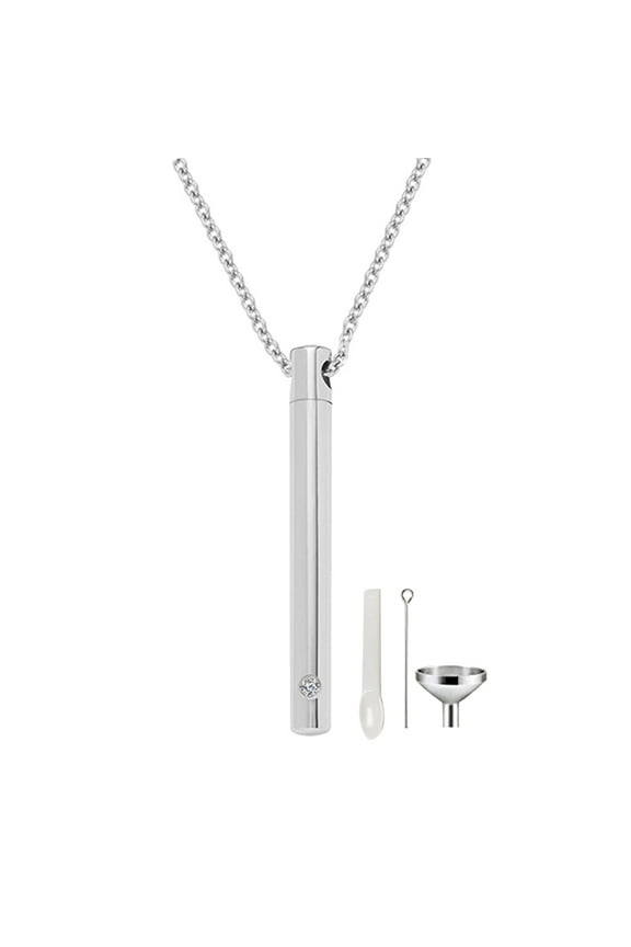 1 Set Pet Urn Necklace High Durability Rust-proof Stainless Steel Jewelry Necklace with Ashes Holder Bottle Pendant for Women