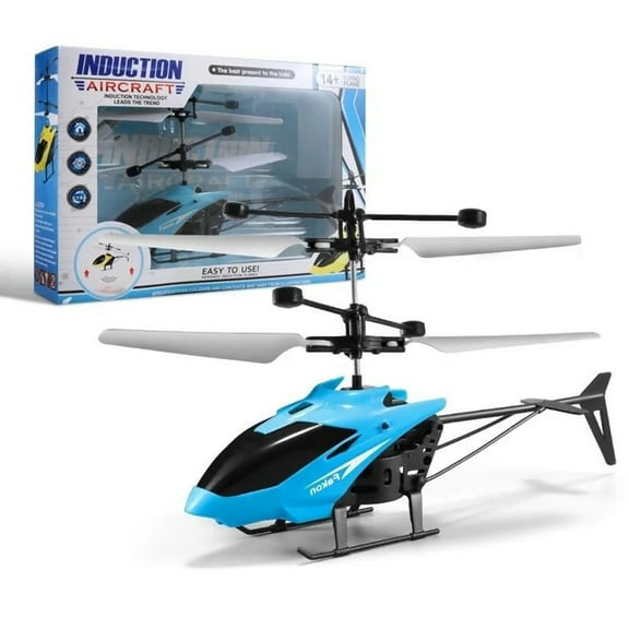 UDIYO 1 Set RC Aircraft Toy with Bright Light Gesture Infrared Sensor Anti-collision Rechargeable Simulation Model Toy Anti-interference Remote Control Airplane Mini 2CH Helicopter