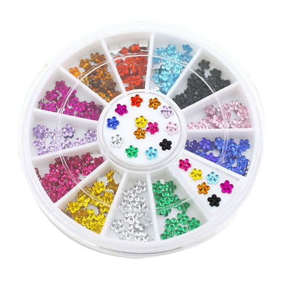 UDIYO 1 Wheel Nail Sticker Exquisite Multi-color Acrylic Nail Decal Art Decorations for Home