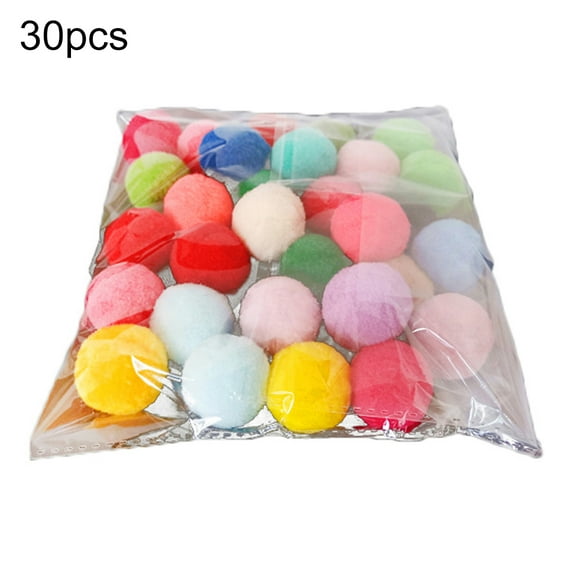 UDIYO 10/20/30Pcs Pet Cats Kitten Polyester Plush Balls Interactive Play Training Toy