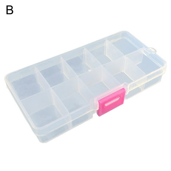 UDIYO 10 Grids Transparent Beads Screws Bit Parts Jewelry Holder Tool Case Storage Box