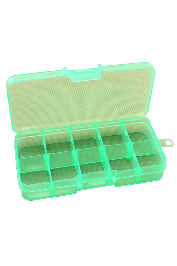 10-Slot Jewelry Rings Ear Stud Holder Beads Storage Box Case Container Organizer