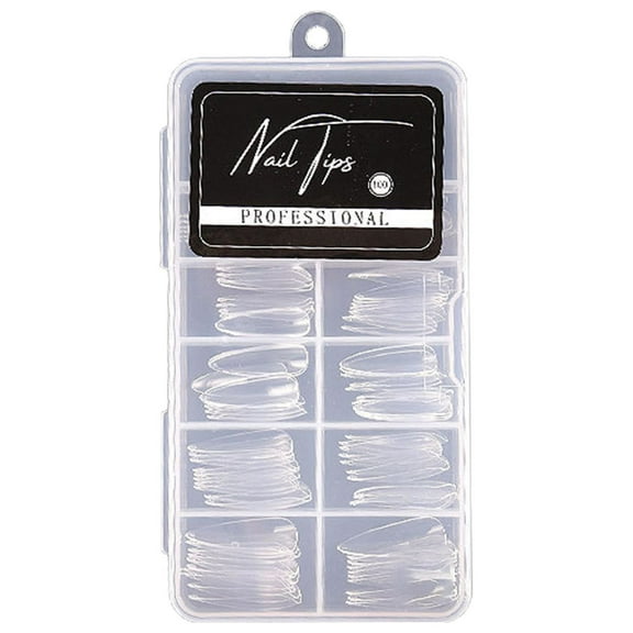 UDIYO 100Pcs/Box False Nails Seamless Reusable Transparent Fake Fashion Nail Covers for Female