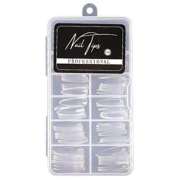 UDIYO 100Pcs/Box False Nails Seamless Reusable Transparent Fake Fashion Nail Covers for Female
