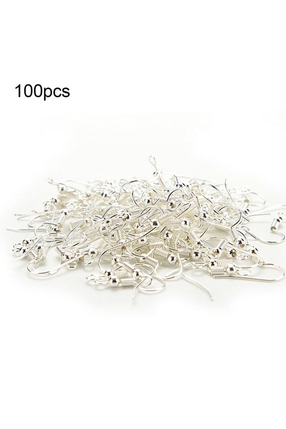100Pcs Iron Earrings Hooks Ear Wire DIY Jewelry Findings Making Accessories